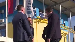 Indjija, predsednik Srbije Aleksandar Vucic u obilasku pogona kompanije &bdquo;Plastik Gogic&rdquo;
