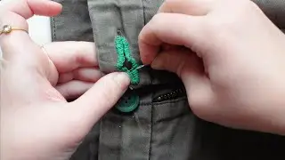 Repair the buttonhole of a jeans  (with Edge Mend technique)