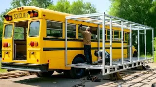 He Transformed a School Bus Into a Luxury Home in 3 Months. By@skoolievanblog