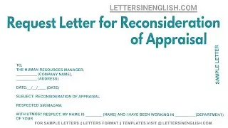 Request Letter For Reconsideration Of Appraisal - Appraisal Reconsideration Request Letter Sample