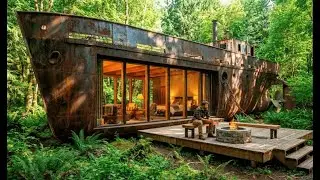 Building a House in an Abandoned Ship in the Forest &mdash; Luxury Ship Restoration (ASMR)