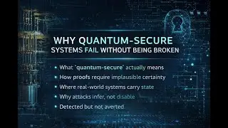 Video 24:  Why Quantum Security Breaks in the Real World (Hardware vs Proofs)