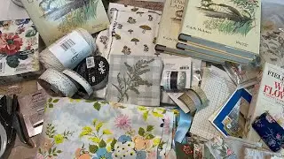Vintage floral sheet, Edith golden books galore, Mushroom fabric, happy mail & more