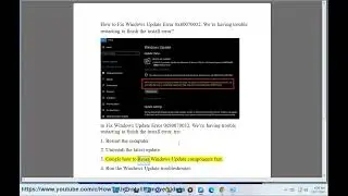 Fix Update Error 0x80070032 We&rsquo;re having trouble restarting to finish install error in Windows 11/10