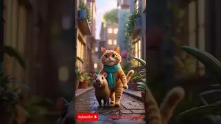 Capybara Meets His Old Friend the Cat 🐾 | Brando & Friends #shorts