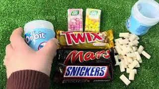 ASMR twix mars snikers tic tac #satisfying #candy 