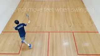 squash demo - backhand volley top view