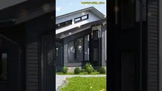 Проект современного дома с мансардым этажом и витражными окнами #проектыдомов