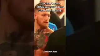 Conor McGregor staring down Tyron Woodley