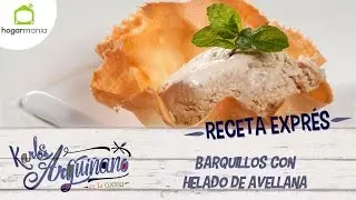 Receta Exprés: Barquillos con helado de avellana