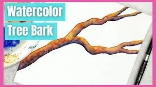 Easy Watercolor Branch Texture for Beginners - How to Paint Bark