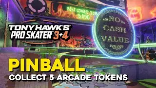 Tony Hawk's Pro Skater 3+4 Pinball Collect 5 Arcade Tokens