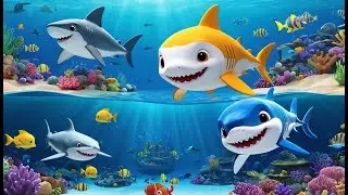 Tiny Shark Works at the Underwater School | 3D Animated Nursery Rhyme for Kids