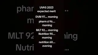 UVAS merit list