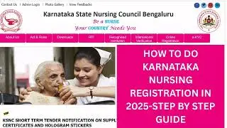 Karnataka Nursing Council Registration for Nurses new updated process |  guide for GNM & Bsc nurses