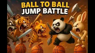 Ball to Ball Jump Battle | Funny Animal Game with Tiger, Panda, and Elephant