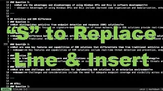 vim-tip5-S: How to replace line and enter insert mode