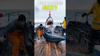 Dolphin Jumps Onto Boat Seconds Before Shark Attack 🦈🐬
