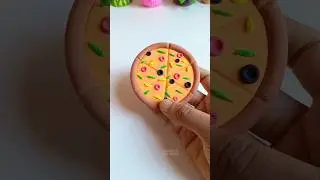 How to make pizza with clay🍕✨ #shorts #craft #clay #pizza #art #diy #mohonasartworld #youtubeshorts