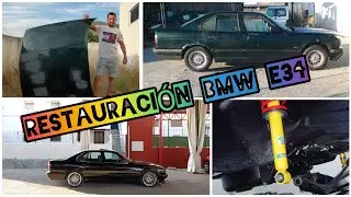 (MONTAJE)Proceso de restauración BMW e34.montaje amortiguación llantas brazos puente dirección freno
