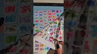 Satisfying Clean Peel ✂️ Holographic Sticker Sheet Off the Mat (No Talking) #Shorts #stickermaking