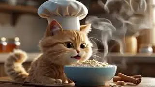 Boss the Cat&rsquo;s Healthy Breakfast.  Quick 5-Minute Oatmeal