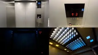 【1番目更新後・2,3番目天井照明の色が変わる】いおワールドかごしま水族館のエレベーター