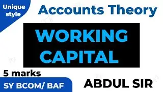 Net Working Capital &Operating  Cycle EXPLANATION  SYBCOM TY BAF BCOM COST/MANAGEMENT  ACCOUNTS