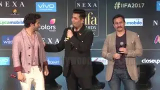 Nexa Iifa 18th Awards 2017 - Karan Johar, Saif Ali Khan & Varun Dhawan Press Conference