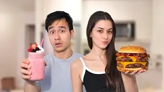 На один день меняем диеты 🍔🥬