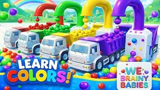 Learn Colors for Kids | Colorful Trucks, Cars & Fun Water Animation