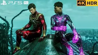 (PS5 PRO) Iron-Spider joins Nanotech Miles to Fight Venom Symbiotes | 4K HDR |