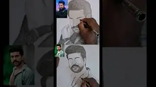 JR.NTR Vs Ram Charan drawing tutorial step by step #trending #shorts
