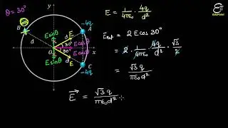 Find the Electric Field at the Centre of a Circle Containing 3 Charges || JEE Main PYQ