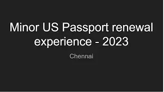 Minor US passport renewal