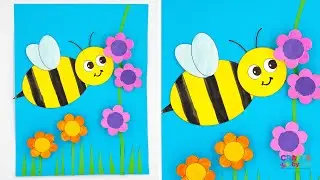 Paper Bee craft for kids- Beautiful spring craft with printable template