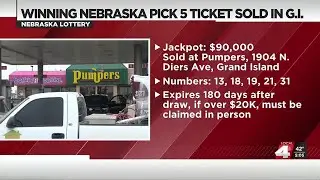 $90,000 Nebraska Pick 5 winning ticket sold in Grand Island