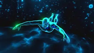 4K Screensaver | Hologram Swimming Man &ndash; Psychedelic VJ Loop (No Sound)