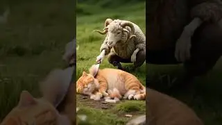 Orange Cat vs Goats The Clash Begins! #CatRevenge #FunnyCats #EpicCatFails #PetHumor #shorts