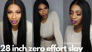 Silky Straight Simple Slay ft. SUNBER HAIR Peruvian Body Wave