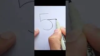 Draw using number 5#diy #gift #art #satisfying #easy #drawing #numberdrawing #simple #cute #creative