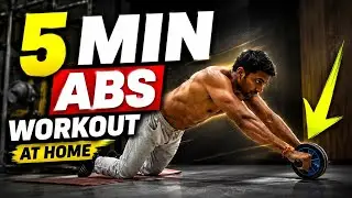 5 Minute Abs Wheel Workout at Home 🔥Flat Stomach & Strong Core (Beginner Friendly)