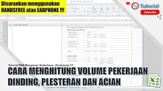 17. Cara menghitung volume pekerjaan dinding