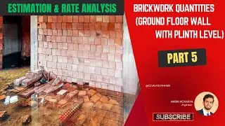 Estimate Brickwork Quantities (Ground Floor + Plinth Level) With Rate Analysis &ndash; Full Course part 5