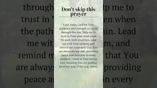 #dontskipthisprayer #faithsteps #trustGod Walk in faith and trust in God&rsquo;s provision 🙏✨