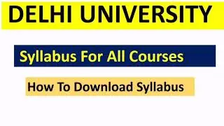 Du syllabus 2020 | Delhi University syllabus 2020-21