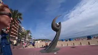 7 ч. Spain Lioret de Mar. Fenals beach.  Пляж  Fenals Каталония. Лиорет де мар