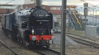 60532 Blue Peter slips out of York railway station 2025