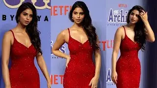 Suhana Khan  in a Red Sequin Dress At Her Debut Film The Archies Premiere | Filmy Focus Bollywood