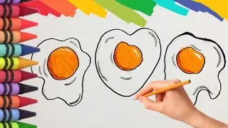 How to Draw a Cute Fried Egg - Easy Drawing Tutorial | Menggambar Telur Mata Sapi mudah
